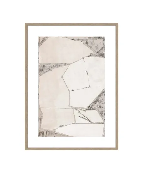 AW 0466 - Artwork - Large - Abstract Jagged Tiles Canvas in Cashew Frame