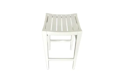 BS 9121 - Bar Stool - Slatted White Timber