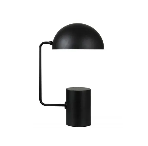 LP 0031 - Table Lamp - Black Cylindric with Attached Dome Shade