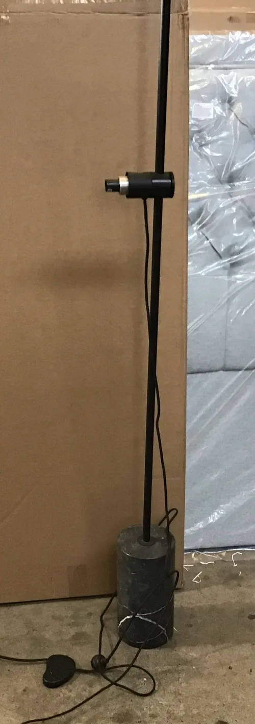 FL 7753 - Floor Lamp - Black Metal with Black Cylinder Marble