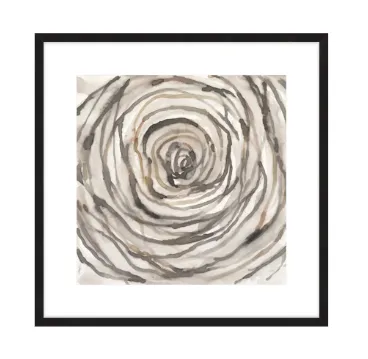 AW 0412 - Artwork - Medium - Earthy Spirals in White Window Black Frame