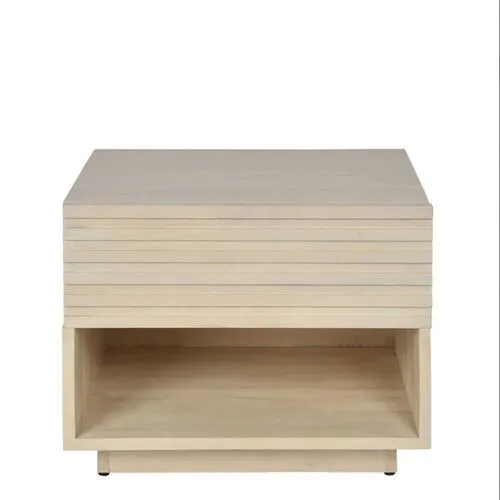 Natural Mango Wood Single Drawer Bedside Table - BST 0081