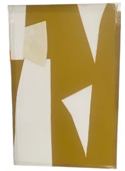 AW 0237 - Mustard, Cream & White Oversized Canvas with Sand Textured Feature