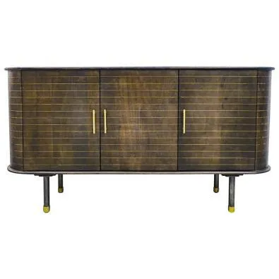 BF 0015 - Brown Forest Oak & Brass Sideboard - Luxe