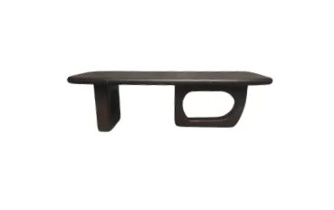 CT 0104 - Coffee Table - Coffee Timber Rectangle with Sculptured Edges & Legs