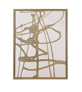 AW 9507 - Artwork - Abstract gold & Ivory in gold frame 