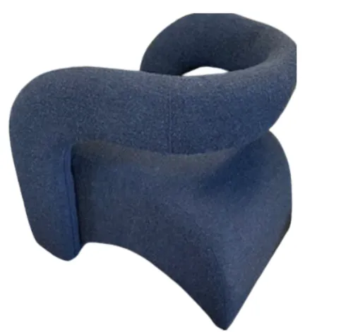 OC 7009 - Charcoal Boucle Occasional Chair with a Curved Open Back