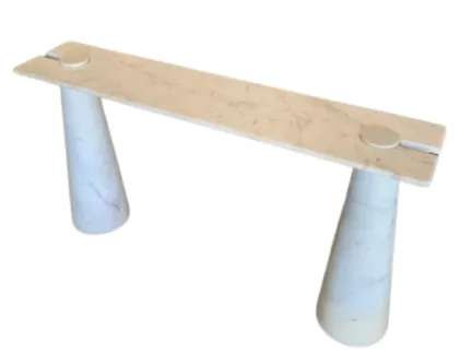 CN 0030 - White Marble Rectangular Console Cone Legs