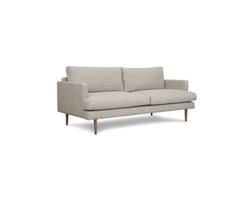 SF 6701 - Silver Fabric Upholstered with Walnut Legs Small 2-3 Seater Sofa