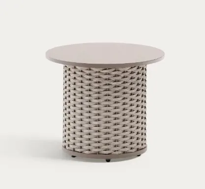 OD ST 0004 - Outdoor Side Table - Sedalis in Taupe Aluminium and Rope