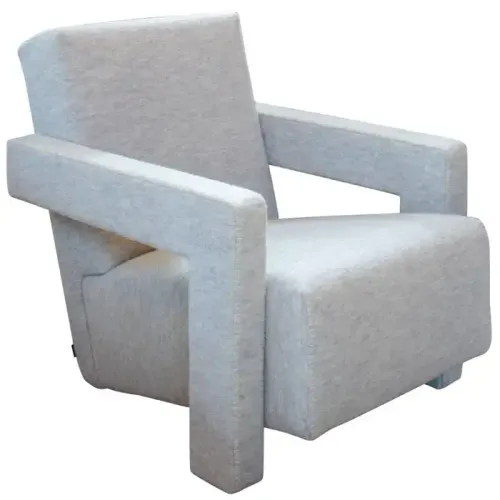 OC 0099 - Grey Fabric Upholstered Occasional Lounge Chair with Cut-out Arm Rest 
