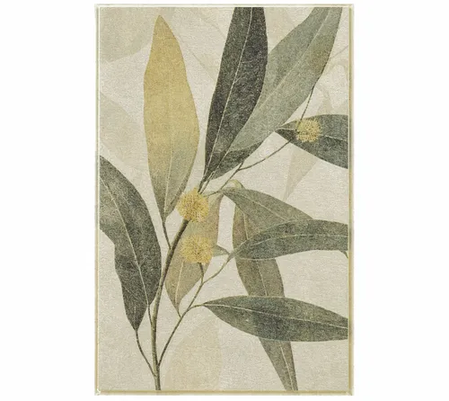 AW 0123A - Artwork - Large - Gum Nut A Textile Frame Art - White Wash