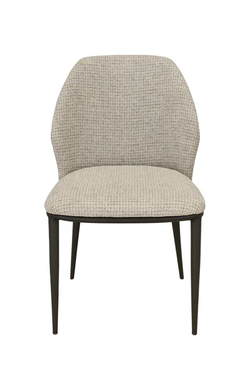 DC 0058 - Dining Chair - Light Brown Padded Seat with Black Metal Legs