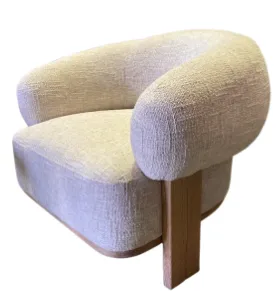 OC 0053 - Occasional Chair - Bonita Neutral-Toned with Timber Base