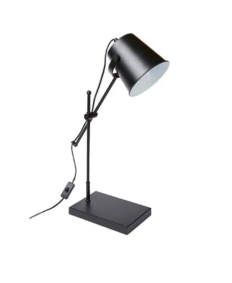 LP 0584 - Desk Lamp - Matte Black Metal Bucket Shade