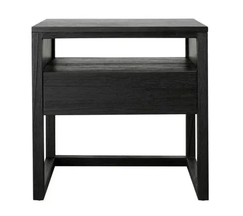 Black Timber Veneer Single Draw Contemporary Style Bedside Table - BST 3268