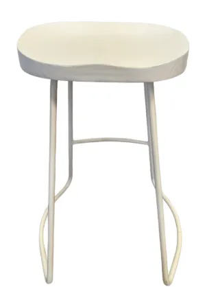 STL 0019 - Bar Stool - White Saddle Seat 