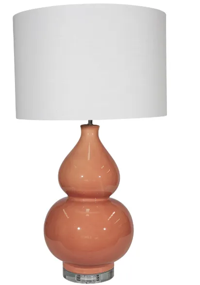 LP 0023 - Table Lamp - Countess Papaya Ceramic in White & Orange 