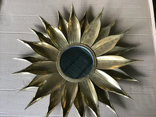 MIR 6055 - Mirror - Circular Sun Star in Distressed Gold