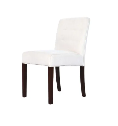 DC 1060 - Dining Chair - Queens Ivory Seat & Back with Walnut Legs 