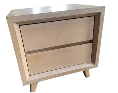 BST 0002 - Bedside Table - 2 Drawer - Modern Wood with Tapered Leg 