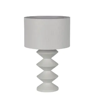LP 0166 - Table Lamp - White Resin Accordion Base with White Drum Shade