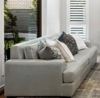 SF 3378 - Sofa - 3 Seater - Mint with Ivory Piping & Walnut Feet