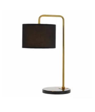 LP 3287 - Table Lamp - Arching Gold Stem with Black Base & Shade