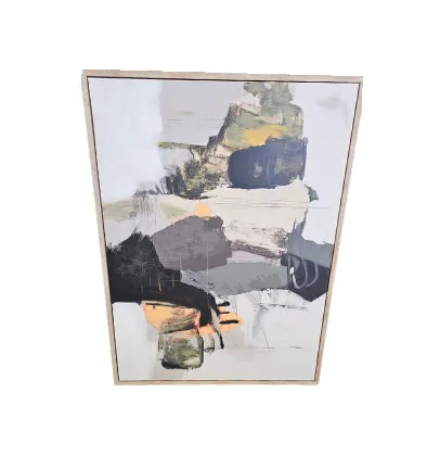 AW 0276 - Artwork - Large - Abstract Multi Neutral Colour Canvas in Wood Frame