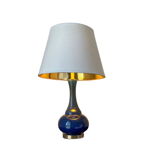 LP 5012 - Table Lamp - Dark Gloss Blue Porcelain with Metal Shade