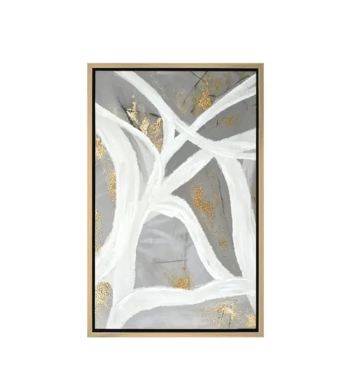 AW 0235 - Rivers of Ideas Series 1, with Neutral & Gold Highlights on Small Canvas