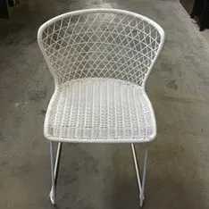 OD DC 6321 - Outdoor - Dining Chair - White Latticed Wrapped Wire
