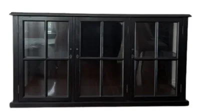 BF 4098 - Buffet - Black Wood with Glass Panelled Door
