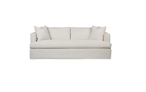 SF 0007 - Sofa - 3 Seater - White Linen Upholstered