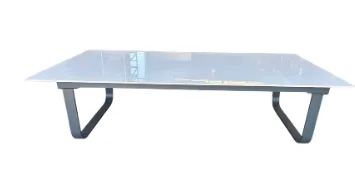 OD CT 3296 - Outdoor Coffee Table - Charcoal Frame white Gloss Top 