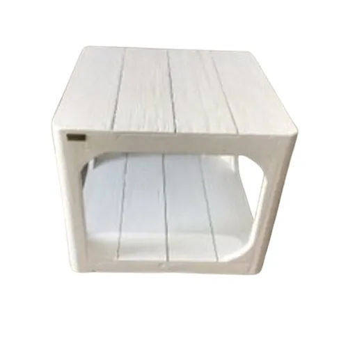 ST 6177 - Side Table - White Timber Panel Cube 