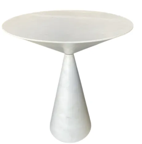 ST 0083 - Side table - Modern White Cone Pedestal 