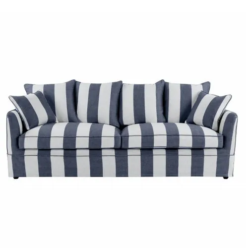 SF 7042 - Sofa - 3 Seater - Blue & White Striped Slip Cover