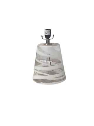 LP 0142 - Table Lamp - Glass Cone with White Swirl & White Shade