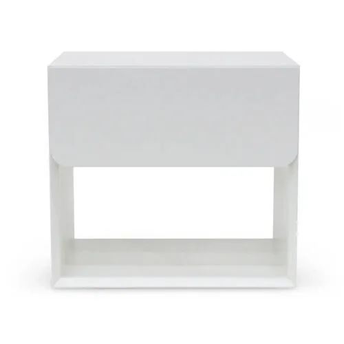 White Grain Oak Veneer Single Drawer Bedside Table - BST 9904