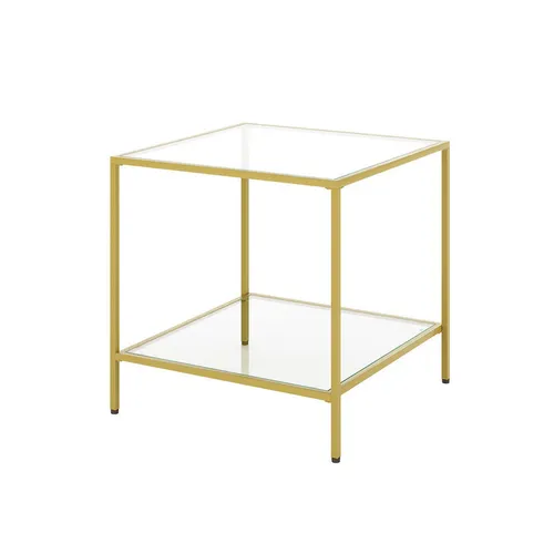 ST 6801 - Side Table - Gold Frame Two Tier Glass & Mirror
