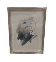 AW 0452A - Abstract Obscured Face in Blue & Gold - Small Artwork