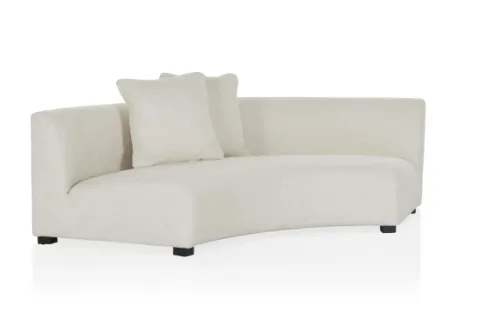 SF 0015 - Modular Sofa - 2 Piece Curved Ivory Fabric