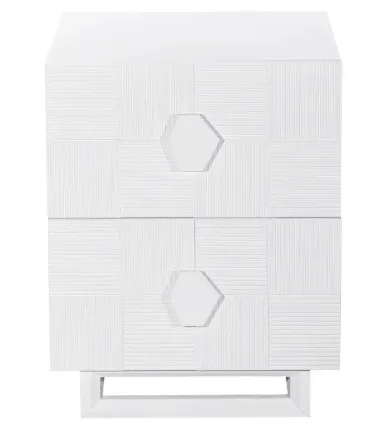 BST 0051 - Small Bedside Table -  2 Drawer - Alton White 