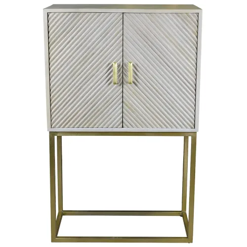 BF 1006 - 2 Door Timber Buffet/Cabinet with Diagonal Design on Doors & Gold Detailing - Standard Range