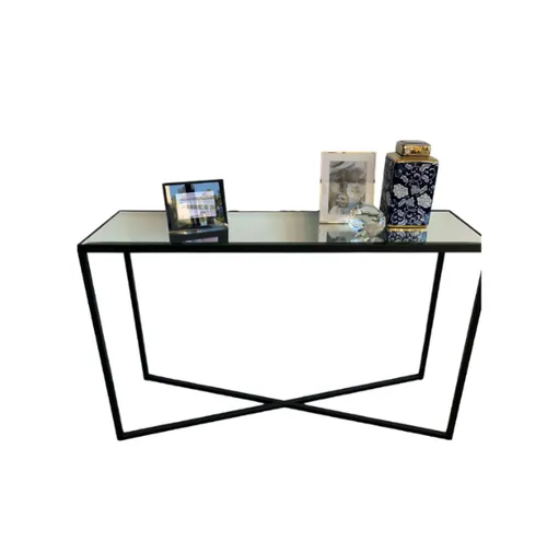 CN 6543 - Console - Queen Black Frame with Inlaid Mirror Top