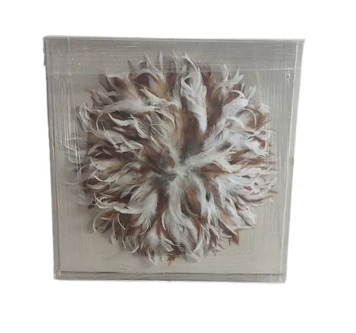 AW 1905 - Native Indian Feather Feature Encased in Small Glass Artwork