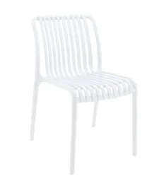 OD DC 0010 - Outdoor Dining Chair - Slatted White