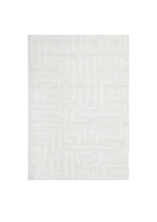 RG 0017 - Rug - Extra Large - White Abstract Line Pattern 
