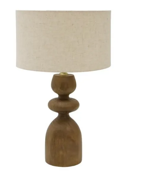 LP 0067 - Table Lamp - Selkie Wooden - Oiled Brown/Mango Wood